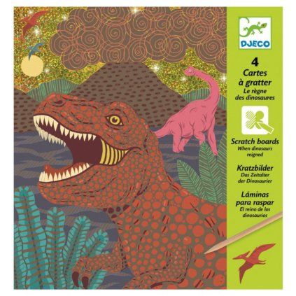DJECO Vyškrabávací obrázky - Dinosauři