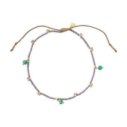 A BEAUTIFUL STORY Kotníkový náramek - Spice aventurine gold