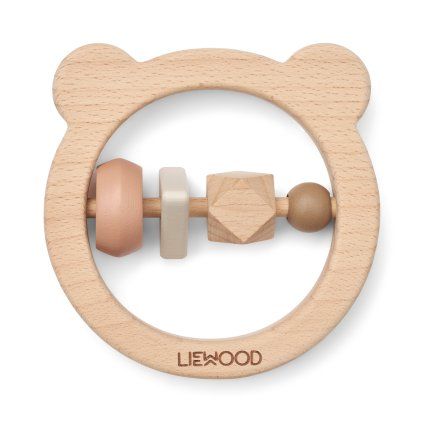LIEWOOD Dřevěné chrastítko Avada - Oat mix