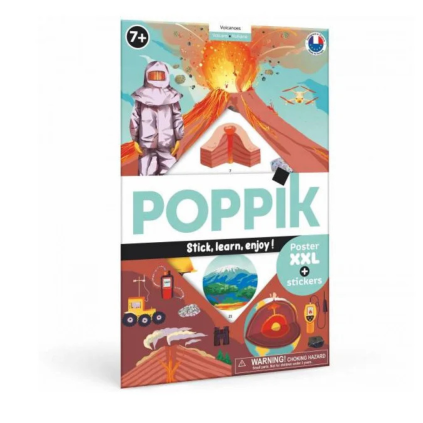 POPPIK Vzdelávací samolepkový plagát - Sopky