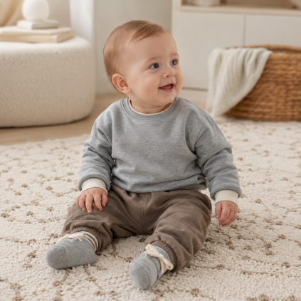 GRAY LABEL Mikina pro miminka GOTS - Grey Melange