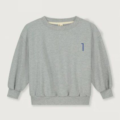 GRAY LABEL Narozeninová Mikina GOTS Grey Melange - Blue Moon