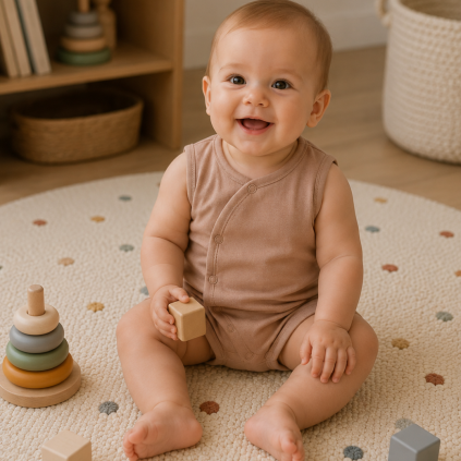 GRAY LABEL Baby Body Grow GOTS - Biscuit