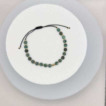 ANISE Bracelet Stones gold - Chrysocolla