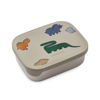 LIEWOOD Svačinový box Arthur - Dinosaurs / Mist