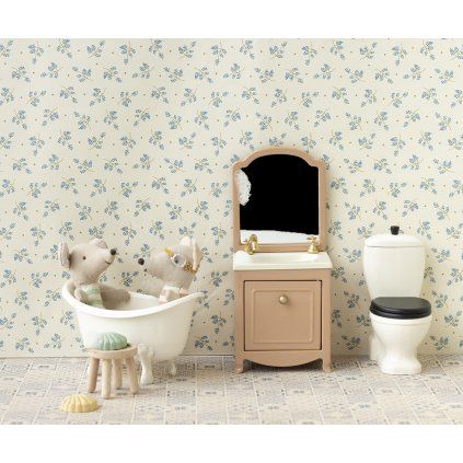 MAILEG Washbasin cabinet with mirror for mice - powder S24