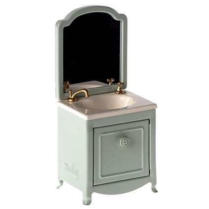 MAILEG Washbasin cabinet with mirror for mice - mint S24