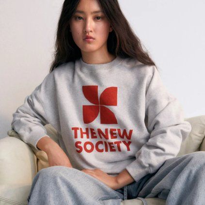 THE NEW SOCIETY Dámská mikina Mykonos - Chili Grey Melange