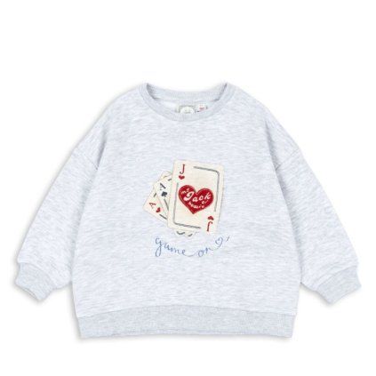 KONGES SLOJD x RHW Mikina JACK - LIGHT GREY MELANGE