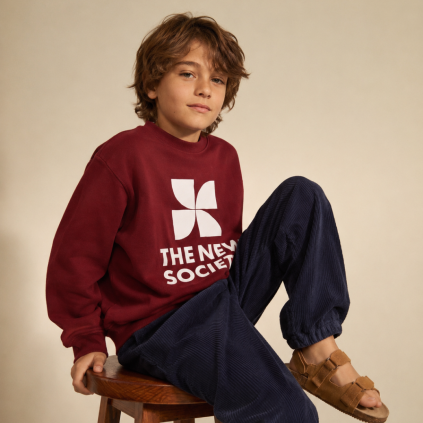THE NEW SOCIETY Mikina TNS Logo Sweatshirt Plum Fantasy