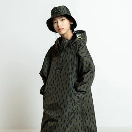 VIVI MARI Dětský kabát do deště Drops olive/black