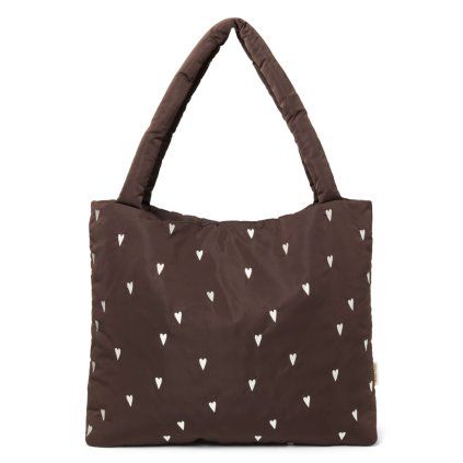 STUDIO NOOS Taška mom bag - Puffy Brown Hearts