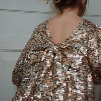 KONGES SLOJD Šaty  LILA -  GOLD GLITTER