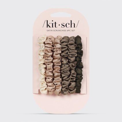 KITSCH Saténové gumičky Ultra Petite  - Eucalyptus