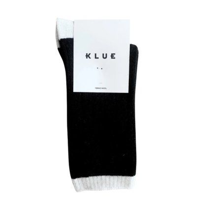 KLUE Ponožky Merino Black and White 36-40