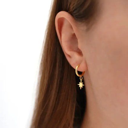VICTOIRE COLLECTION Náušnice Hoop Star