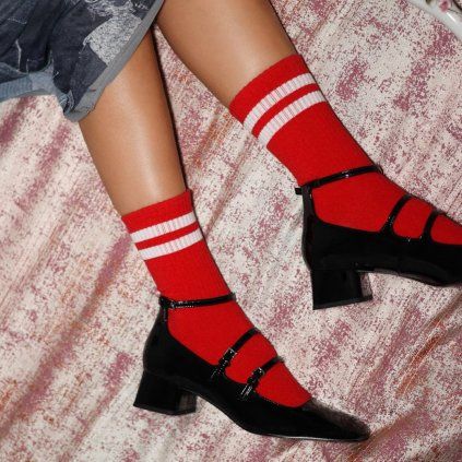 KLUE Sportovní ponožky Red and white 36-40