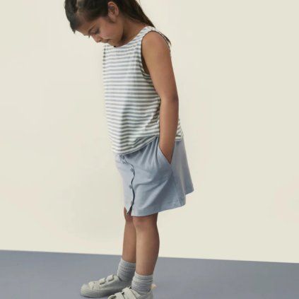 GRAY LABEL Top - tílko Boxy GOTS - Stone Grey - Cream