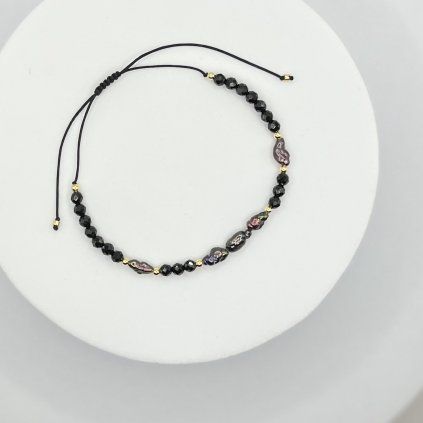 ANISE Bracelet Pearls Dark gold - Spinel