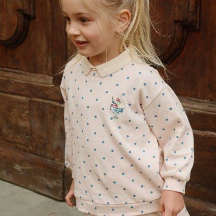 KONGES SLOJD Tričko POLO SPOTTY - ROSEWATER DOT