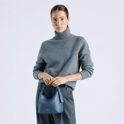 SMAAK AMSTERDAM Leather handbag TARA - DENIM