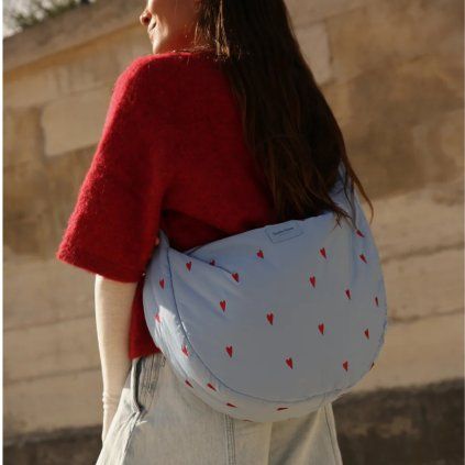 STUDIO NOOS Taška Cross body Puffy - Light Blue Hearts