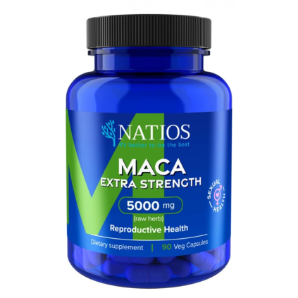 NATIOS Maca Extract, 5000 mg, Extra Strength, 90 veganských kapslí