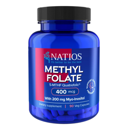NATIOS Methyl Folate, Aktivní kyselina listová, 400 mcg, 90 veganských kapslí (3)