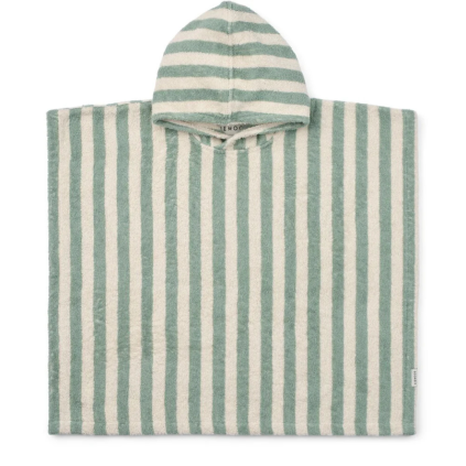 LIEWOOD Pončo Koi Terry -  Peppermint / creme de la creme