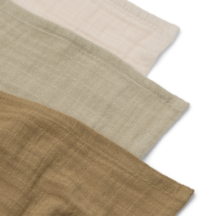 LIEWOOD Mušelínové pleny Lewis 3-Pack - Sandy mix