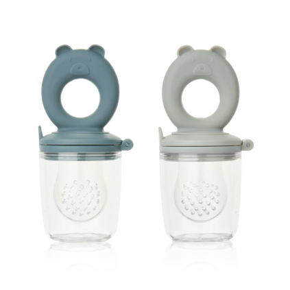 LIEWOOD Dětské krmítko Miranda Bear 2-Pack -  Whale blue / Dove blue