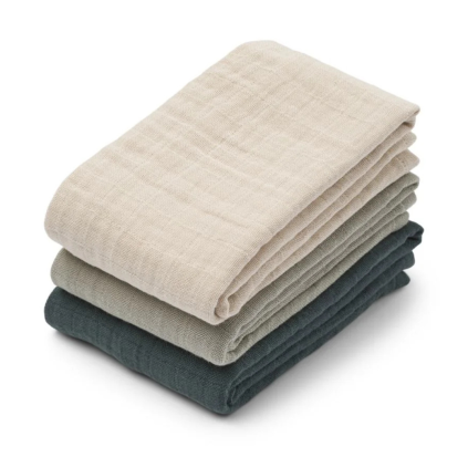 LIEWOOD Mušelínové pleny Lewis 2-Pack - Dove blue mix