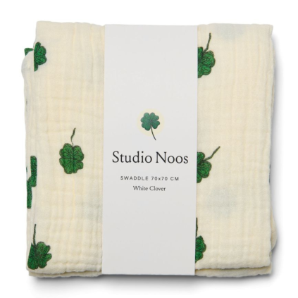 STUDIO NOOS Mušelínová plena  White Clover 70x 70