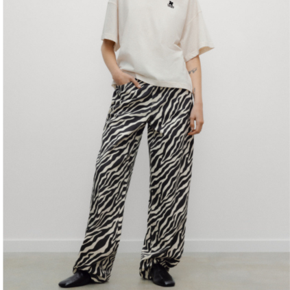 mTHE NEW SOCIETY Dámské kalhoty TNS Denim - Zebra Print