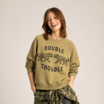 SISTERS DEPARTMENT Dámská mikina khaki - double trouble