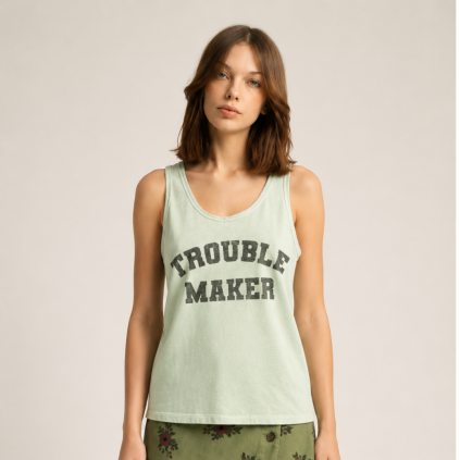 SISTERS DEPARTMENT Dámský top mint green - trouble maker