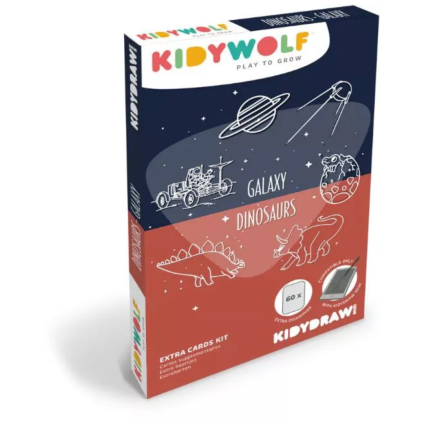 KIDYWOLF Doplňkové karty KIDYDRAW MINI - Galaxie a dinosauři