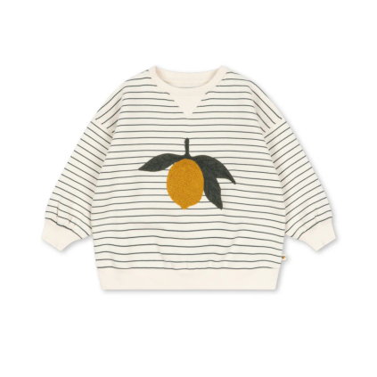 KONGES SLOJD Mikina AMIO SWEAT - OCS CILANTRO STRIPE