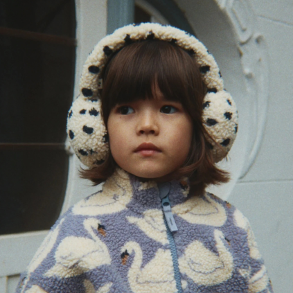 KONGES SLOJD Fleecové klapky na uši JODY TEDDY - DOT LUMIERE