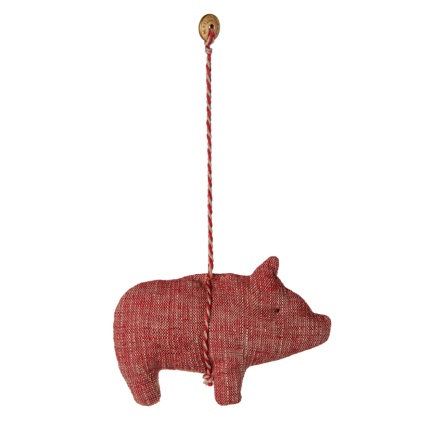 MAILEG Látková ozdoba Pig Red S26