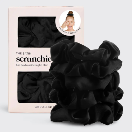 KITSCH Saténové gumičky – Assorted Black (4)