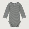 GRAY LABEL Baby overálek s límečkem - GOTS Nearly Black - Cream