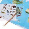 MOULIN ROTY World map with pen-and-ink pictures