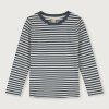 GRAY LABEL Triko L/S GOTS - Blue Grey - Off White
