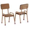 MAILEG Table with chairs - dark powder S25