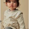 GRAY LABEL Šaty pro miminka s patentkami GOTS - Cream