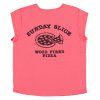 SISTERS DEPARTMENT Dámské tričko w/ deep round neck | Pink w/ "Sunday slice"print
