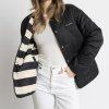 VIVI MARI Oboustranná bunda Ultra Light Puffer black/bold stripes black-sand