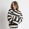VIVI MARI Oboustranná bunda Ultra Light Puffer black/bold stripes black-sand - S/M