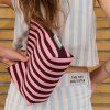 THE STICKY SIS CLUB Toaletní taška Knitted stripes - chocolate + bubblegum